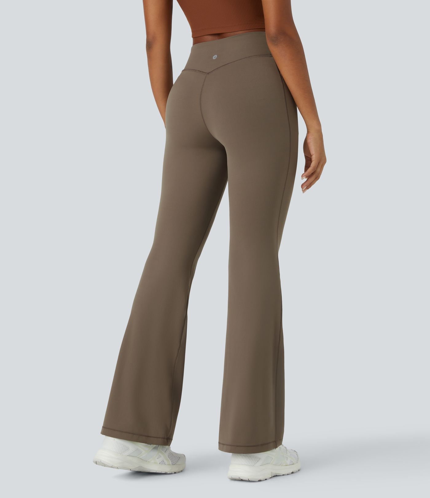 Halara UltraSculpt™ Mid Rise Tummy Control Pocket Running Full Length Flare Leggings