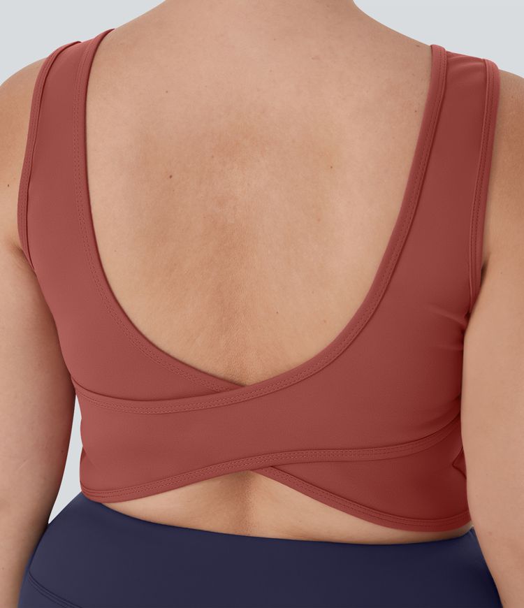 Camiseta danza ballet barre sin mangas cuello en U sin espalda cruzada talla plus