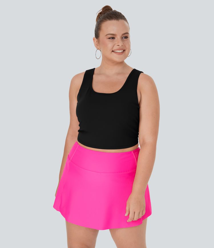 U Neck Backless Crossover Plus Size Barre Ballet Dance Tank Top