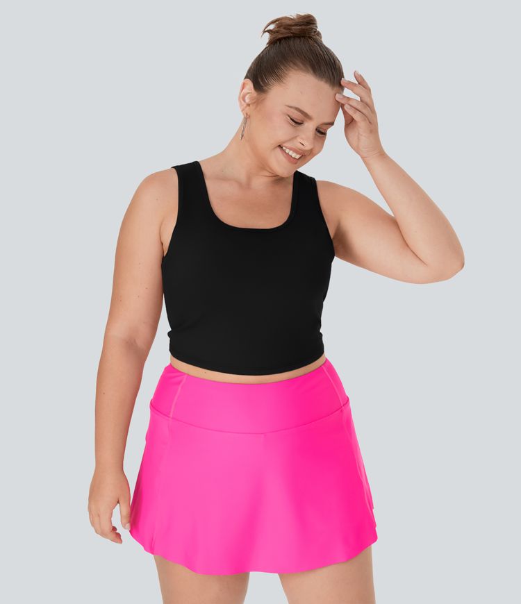 U Neck Backless Crossover Plus Size Barre Ballet Dance Tank Top
