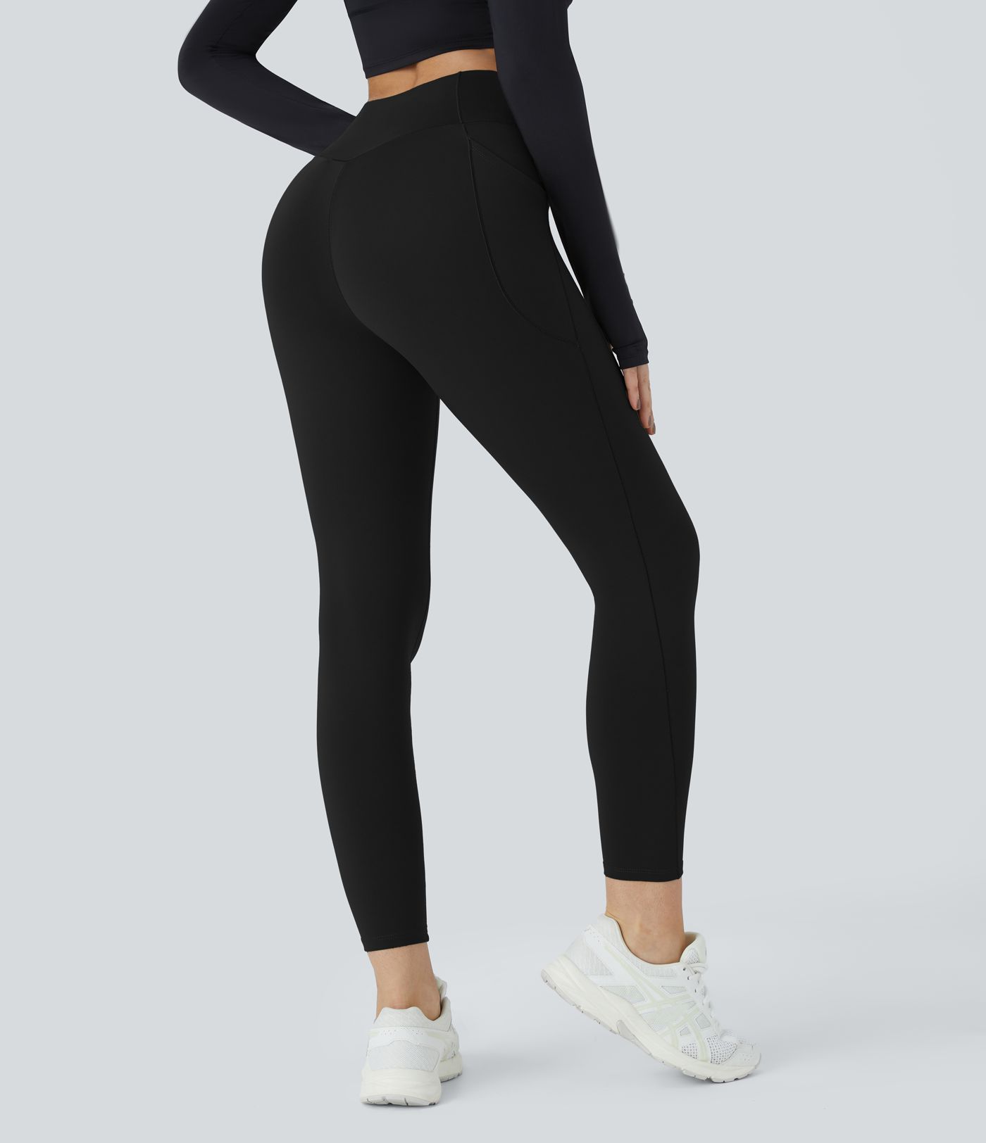SoftlyZero™ Plush Thermal High Waisted Crossover Pocket Yoga Leggings