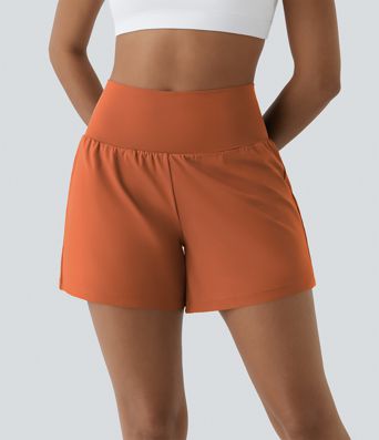 Short yoga 2-en-1 SoftlyZero™ aérien taille super haute toucher frais 12,5 cm avec poches - Longueur extended