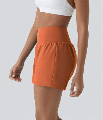 Short yoga 2-en-1 SoftlyZero™ aérien taille super haute toucher frais 12,5 cm avec poches - Longueur extended