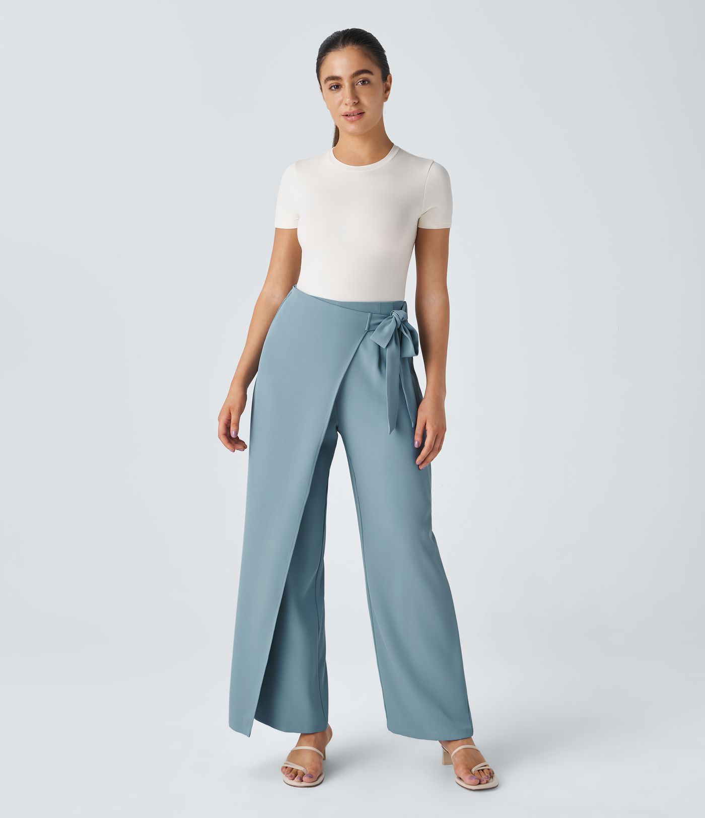 Halara Flex™ High Waisted Tie Side Wide Leg Work Pants