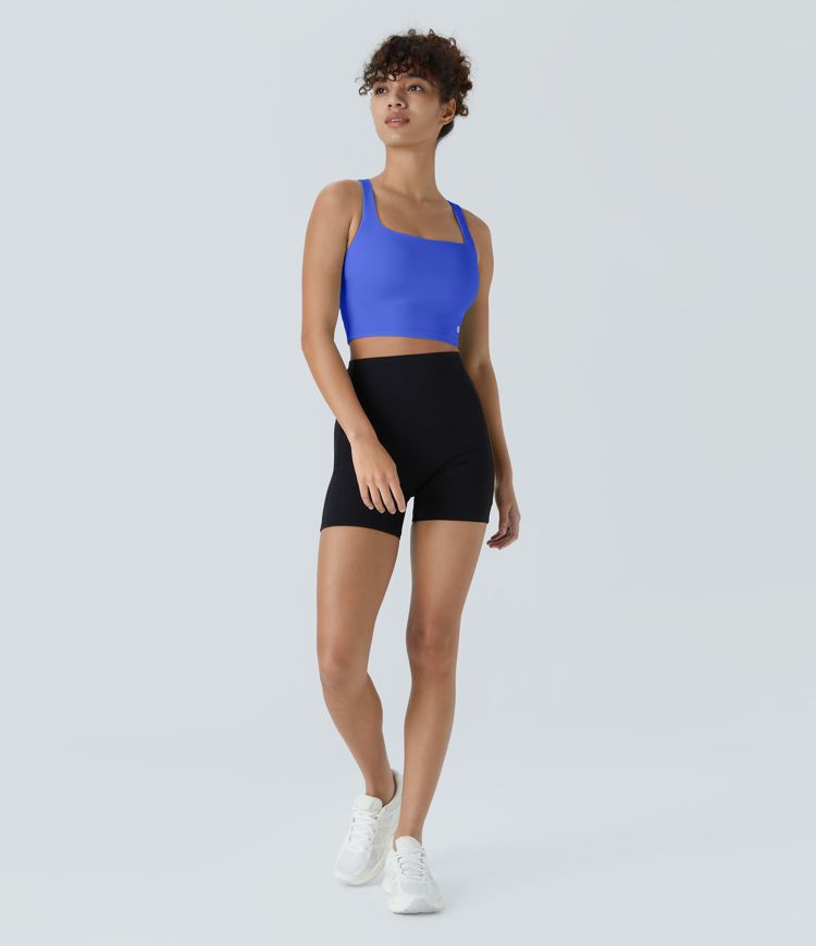 SoftlyZero™ Airy Square Neck Backless Crisscross Cropped Cool Touch Yoga Tank Top-UPF50+