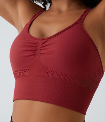 OneForm Seamless Flow Low Support Ruched Double Straps Sports Bra A-C Cups