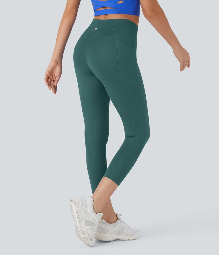 Softlyzero™ High Waisted Crossover Pocket Capri Yoga Leggings
