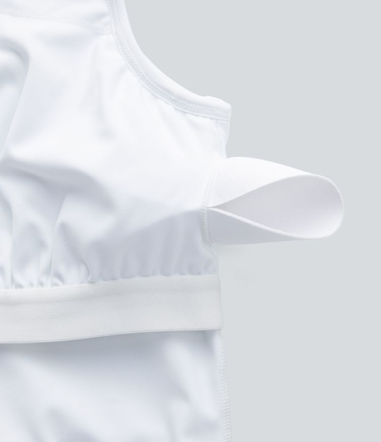 Breezeful™ Square Neck Layered Ruffle 2 Piece Pocket Micro Mini Quick Dry Dance Active Dress