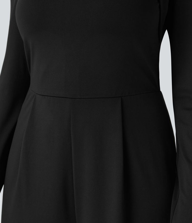 Long Sleeve Wide Leg Jumpsuit