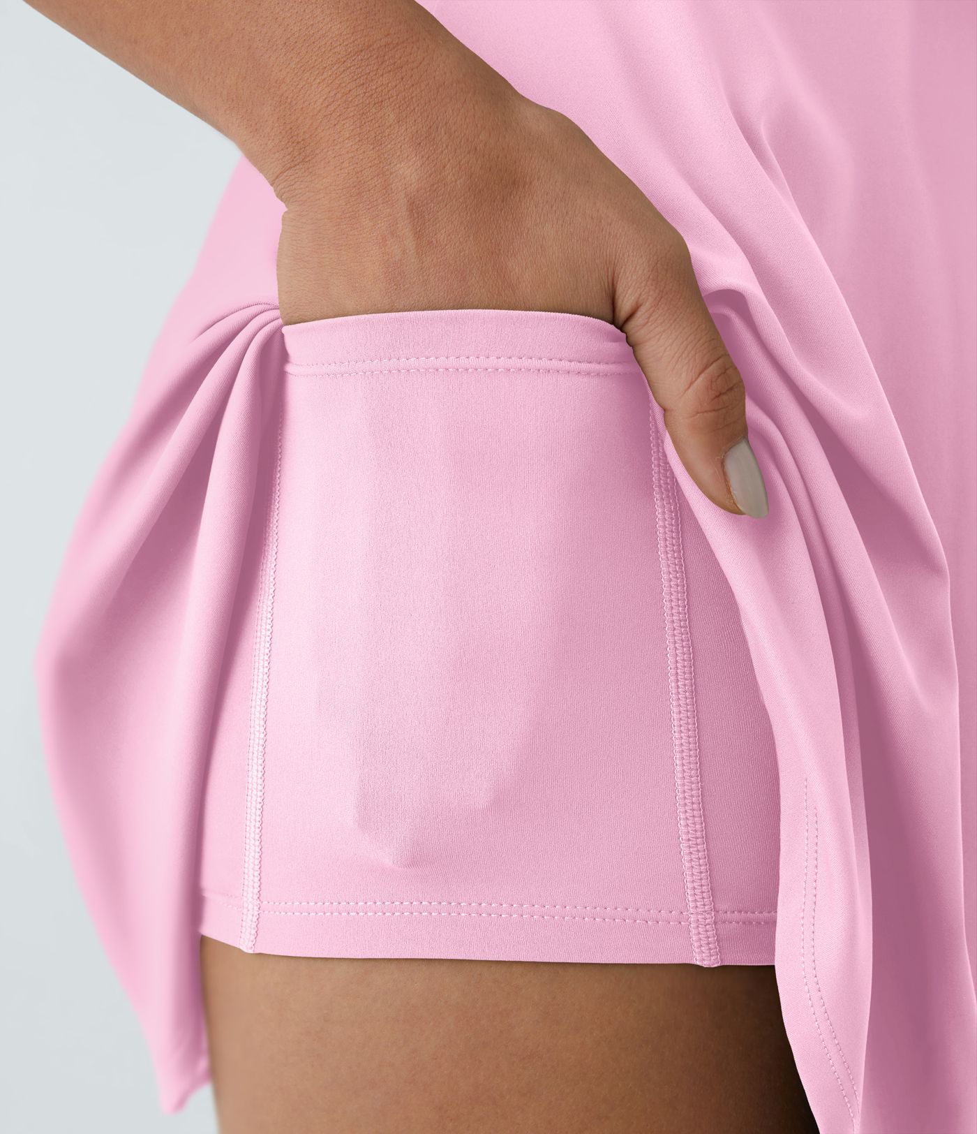 SoftlyZero™ Airy Backless Twisted Flare Low Support Dance Active Dress-Longer Length-Easy Peezy Edition A-C Cups