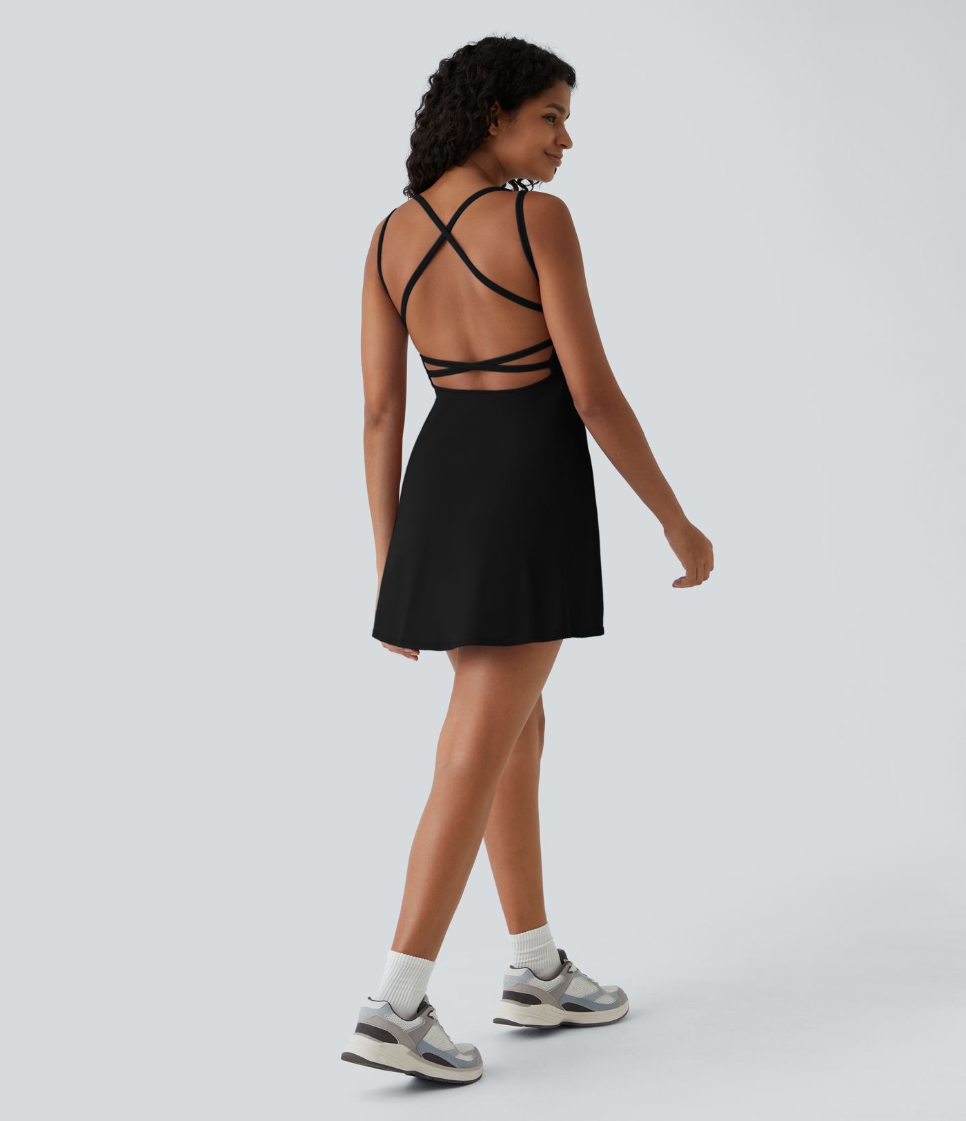 Everyday Vestido acampanado ballet baile sin espalda cruzada - Sin pantalones cortos de forro