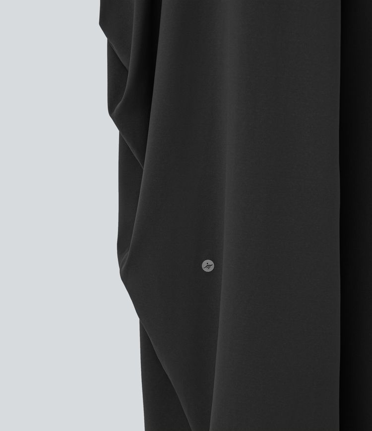 Backless Adjustable Strap Multiple Pockets Draped Wide Leg Casual Jumpsuit