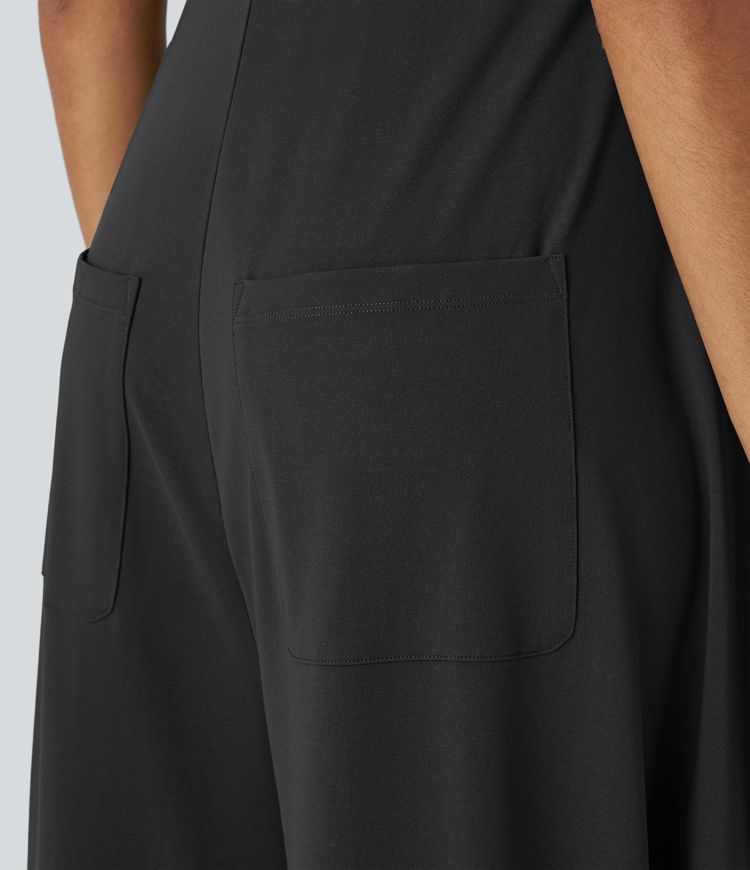 【REISS】ストラップレス ワイドレッグ ジャンプスーツ ストライプド ベルテッド ツイル ワイドレッグ ジャンプスーツ