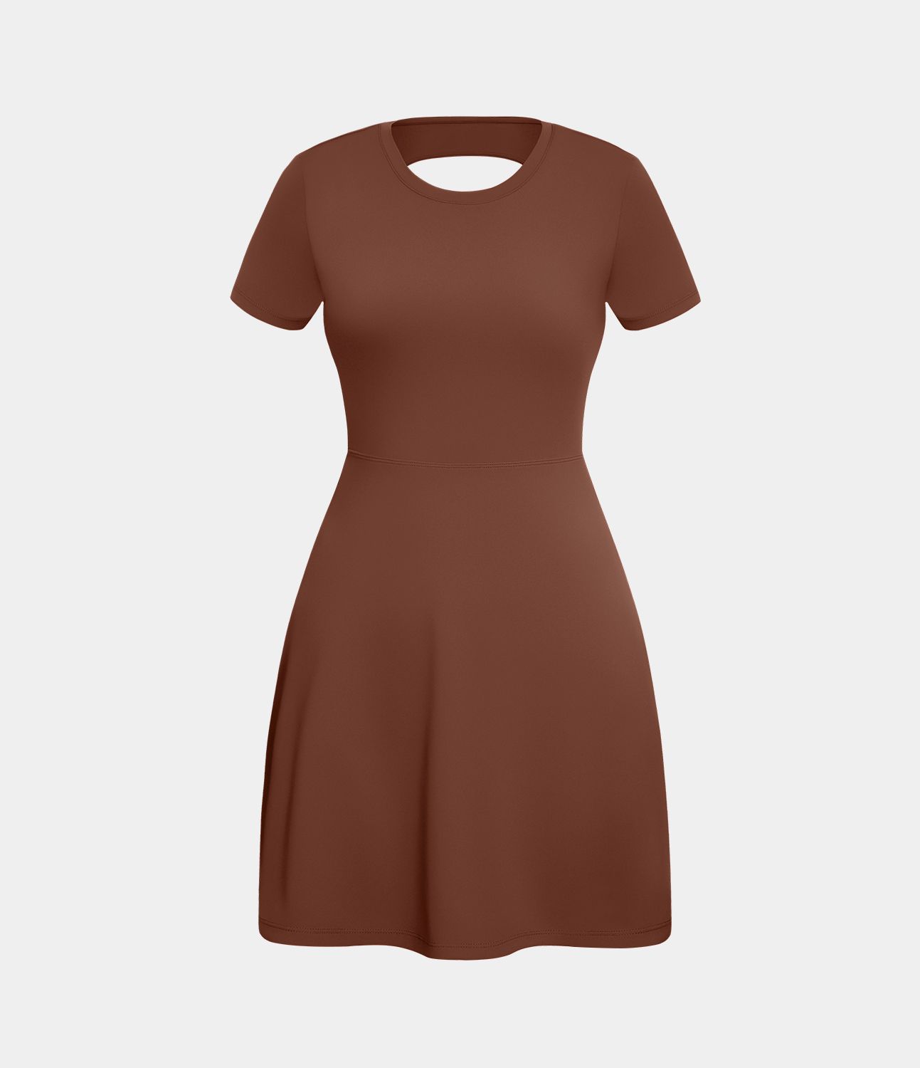 Vestido deportivo mini con abertura y falda acampanada para baile en copas D-F