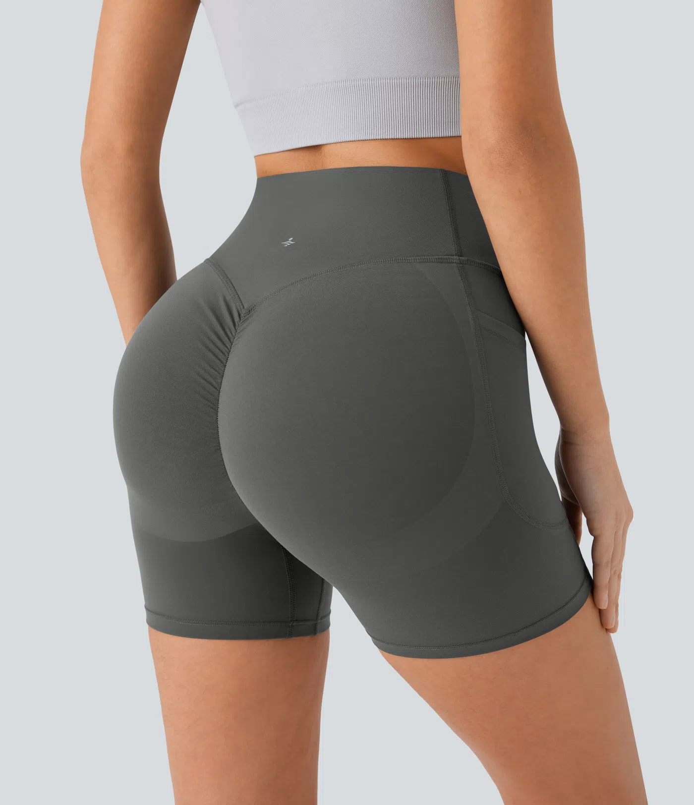 Halara UltraSculpt™ - Formende Workout-Shorts mit hohem Bund, Seitentaschen, Booty-Scrunch und Bauchkontrolle - 12,7 cm