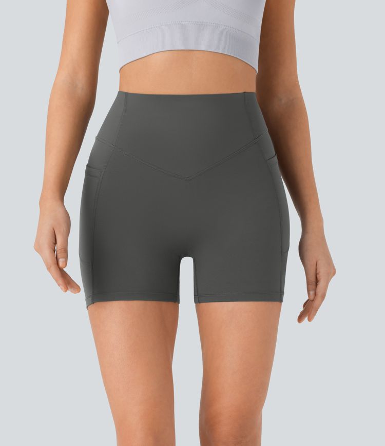 Halara UltraSculpt™ High Waisted Scrunch Butt Lifting Tummy Control Pocket Shaping Workout Biker Shorts 5''