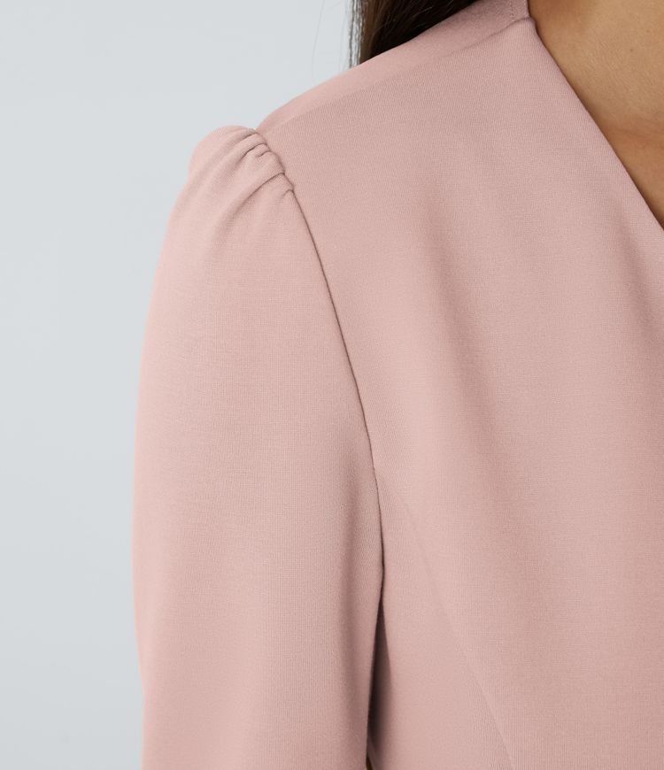 Round Neck Long Sleeve Decorative Button Slim Work Blazer