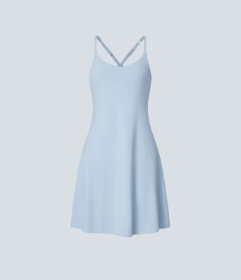 Softlyzero™ Airy Backless Cut Out Adjustable Strap 2-in-1 Pocket  Longer Active Dress-UPF50+