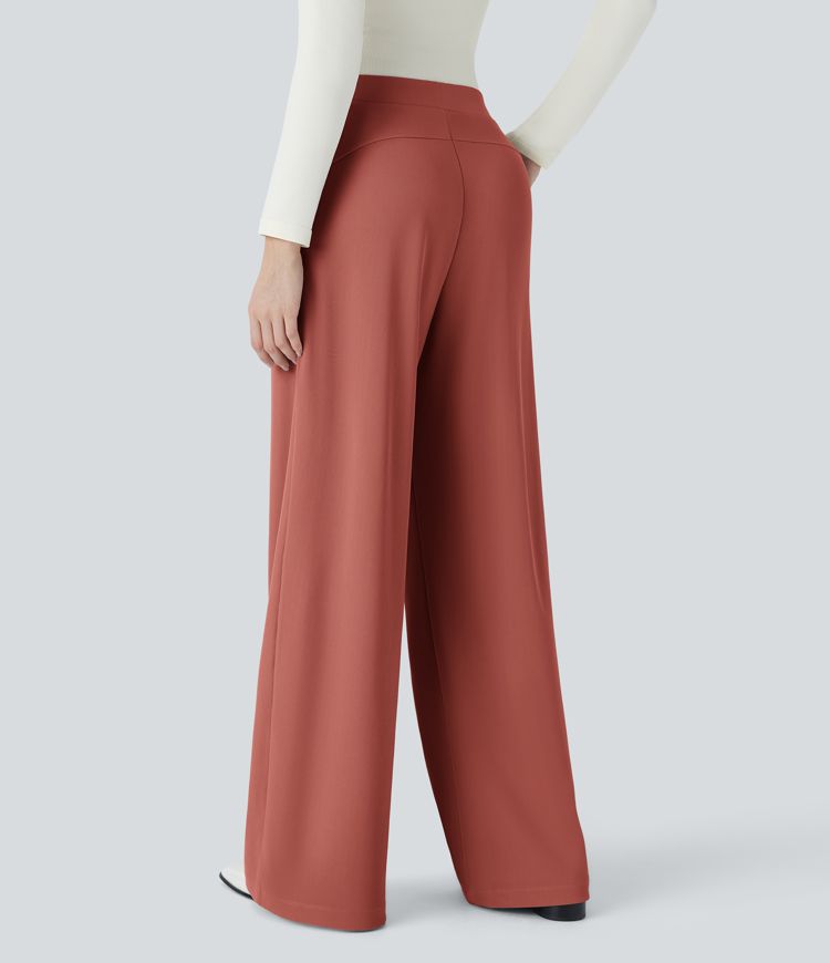 Halara Flex™ High Waisted Body Sculpt Waist-Slimming Pocket Wide Leg Micro Waffle Work Pants