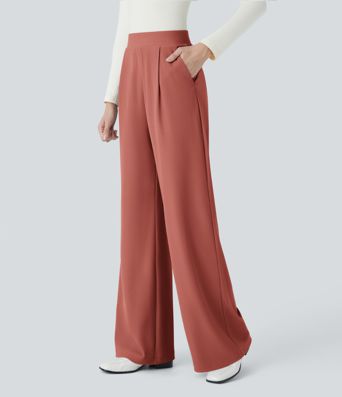 Halara Flex™ High Waisted Body Sculpt Waist-Slimming Pocket Wide Leg Micro Waffle Work Pants