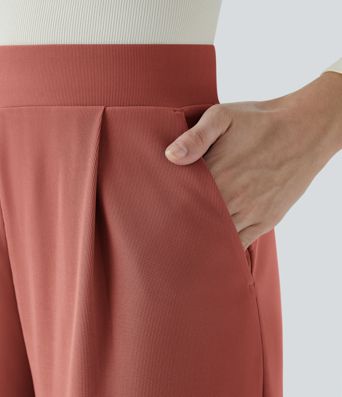 Halara Flex™ High Waisted Body Sculpt Waist-Slimming Pocket Wide Leg Micro Waffle Work Pants