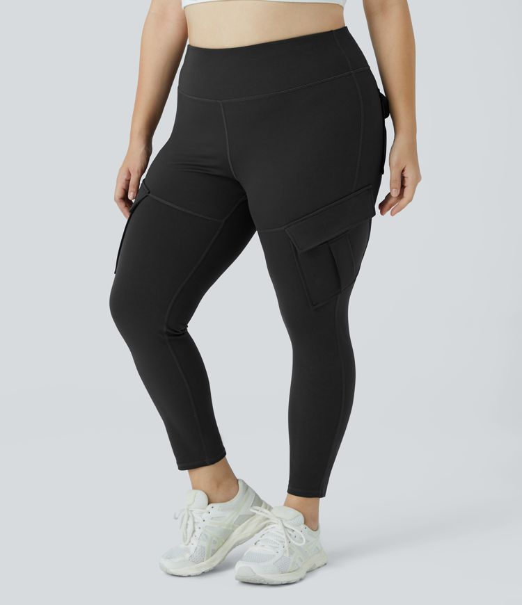 DayStretch High Waisted Cargo Pocket Skinny Yoga Plus Size 7/8 Leggings