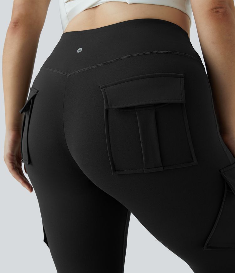 DayStretch High Waisted Cargo Pocket Skinny Yoga Plus Size 7/8 Leggings