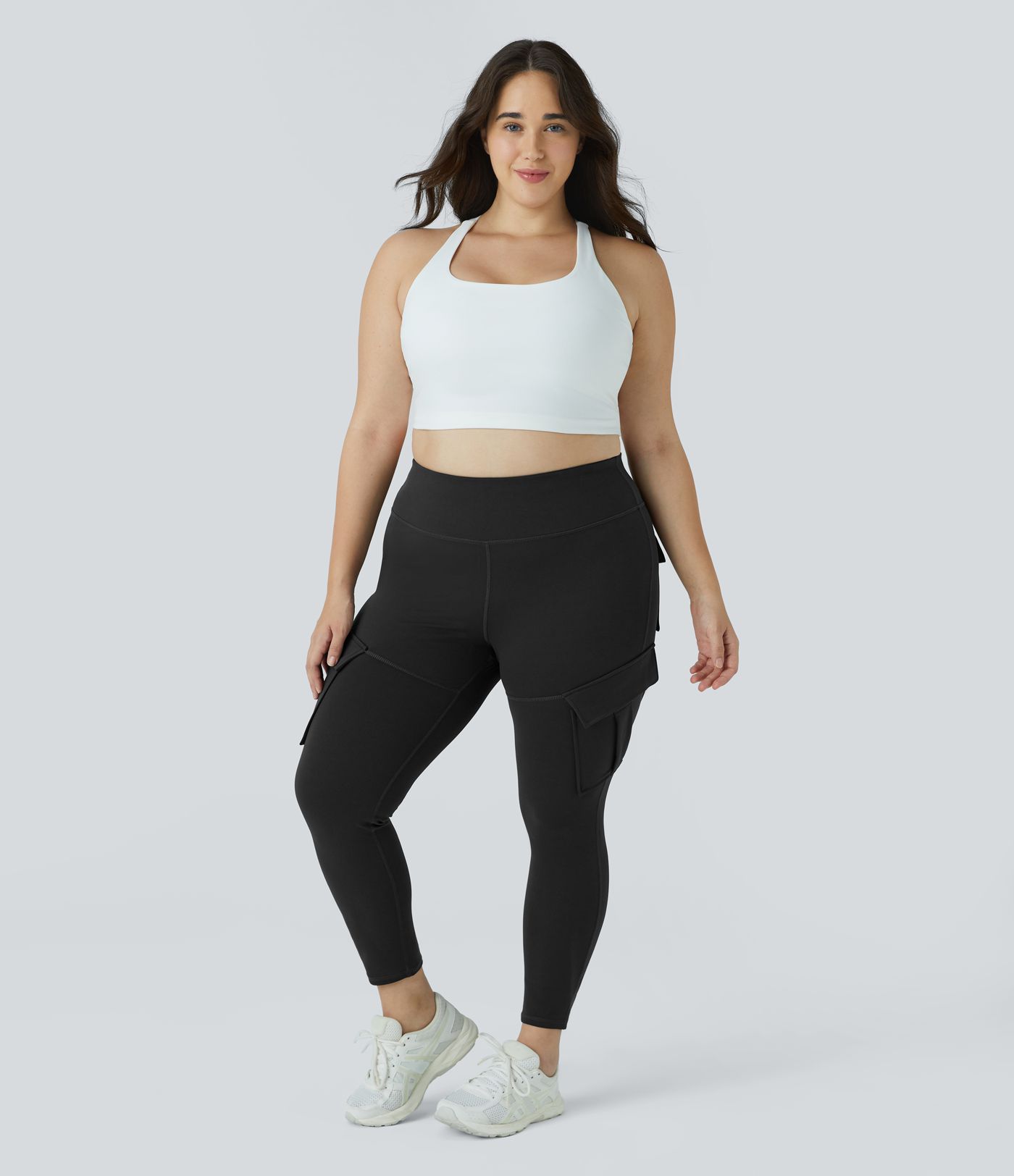 DayStretch High Waisted Cargo Pocket Skinny Yoga Plus Size 7/8 Leggings