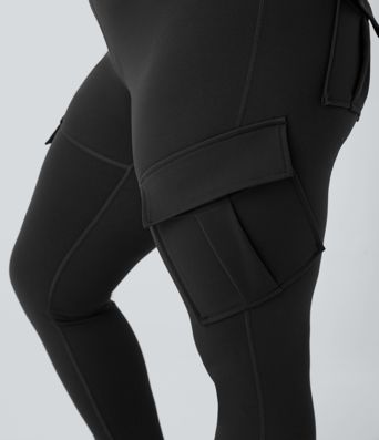 DayStretch High Waisted Cargo Pocket Skinny Yoga Plus Size 7/8 Leggings