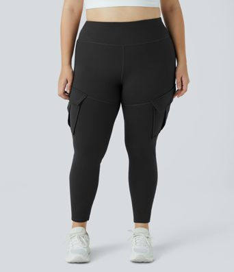 DayStretch High Waisted Cargo Pocket Skinny Yoga Plus Size 7/8 Leggings