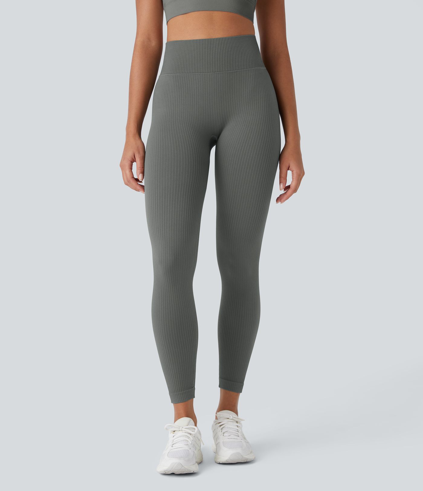 Legging yoga 7/8 gainant taille haute côtelé doux sans couture OneForm Seamless Flow