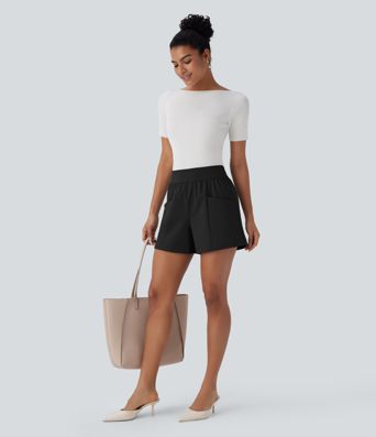 High Waisted Pocket Work Shorts 4''