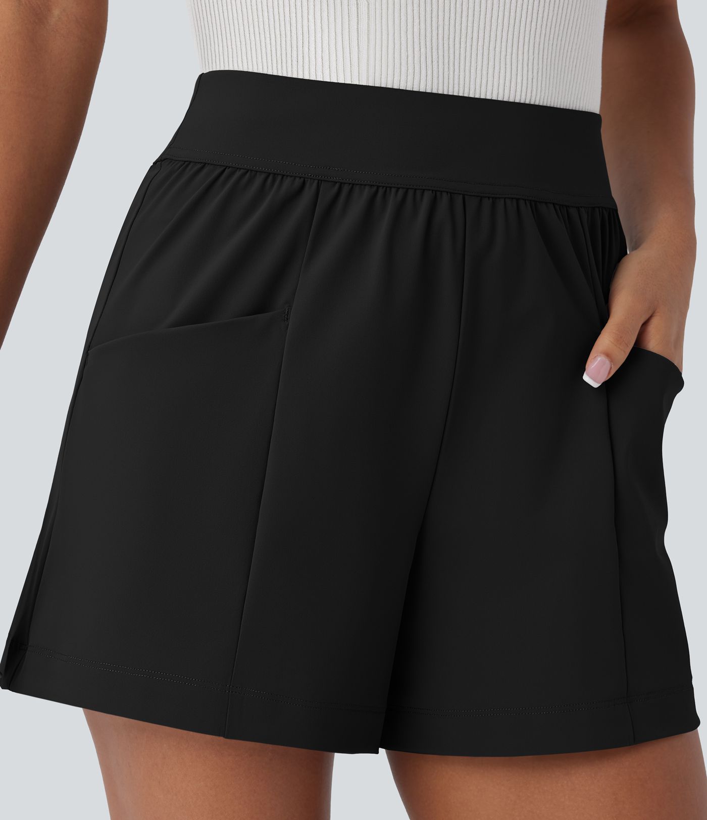 High Waisted Pocket Work Shorts 4''