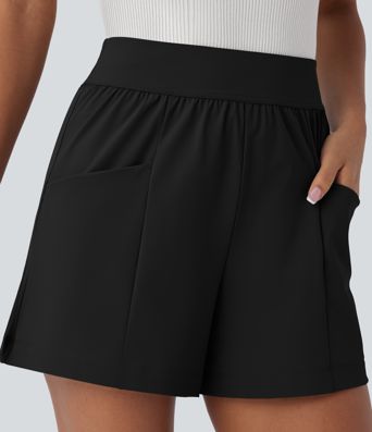 High Waisted Pocket Work Shorts 4''