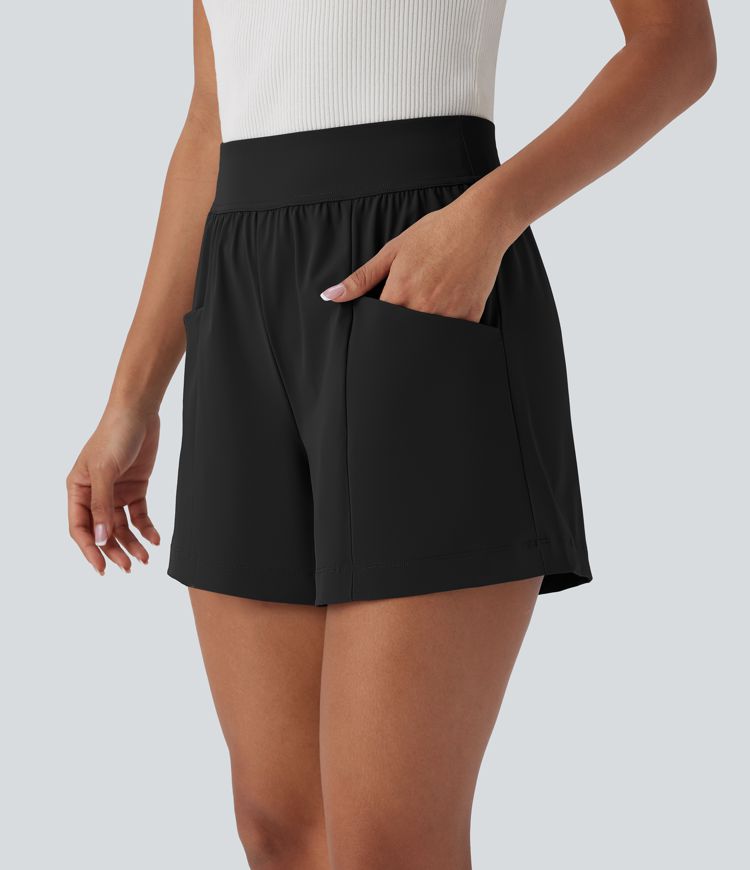 High Waisted Pocket Work Shorts 4''