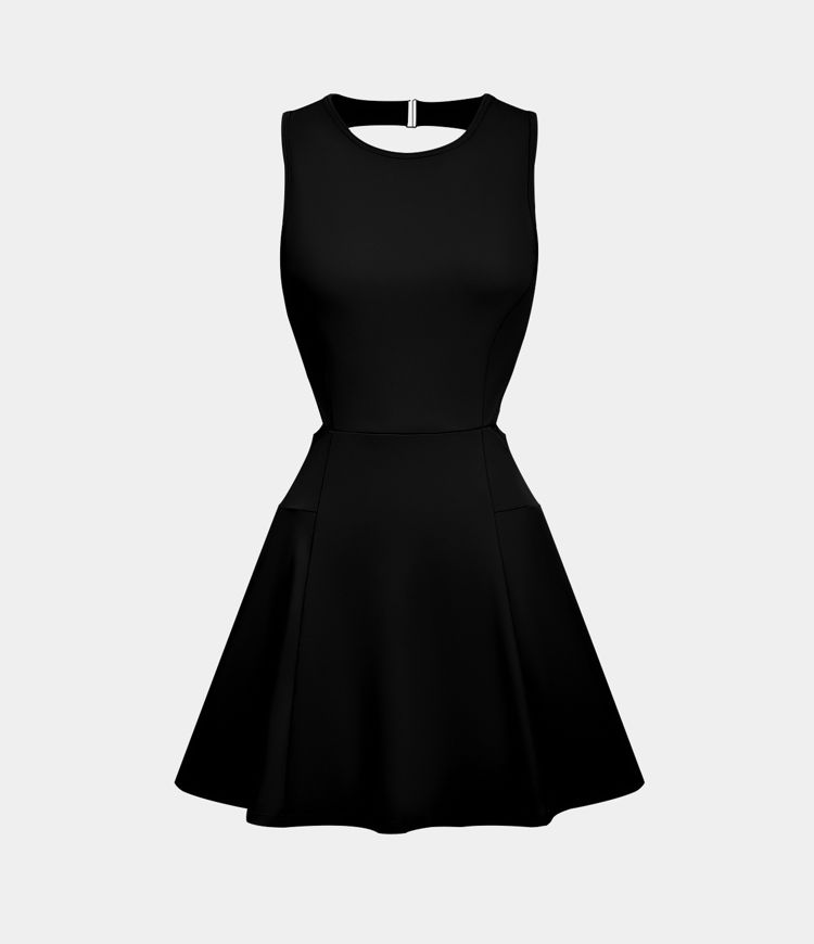 Backless Buckle Tieback 2-in-1 Pocket Dance Active Dress