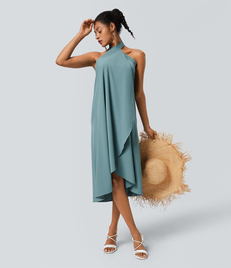 Breezeful™ Jupe de Vacances Séchage Rapide Taille Haute Dos Noué Torsadé