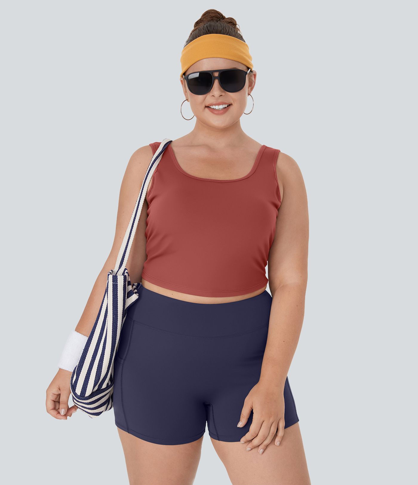 U Neck Backless Crossover Plus Size Barre Ballet Dance Tank Vest Top