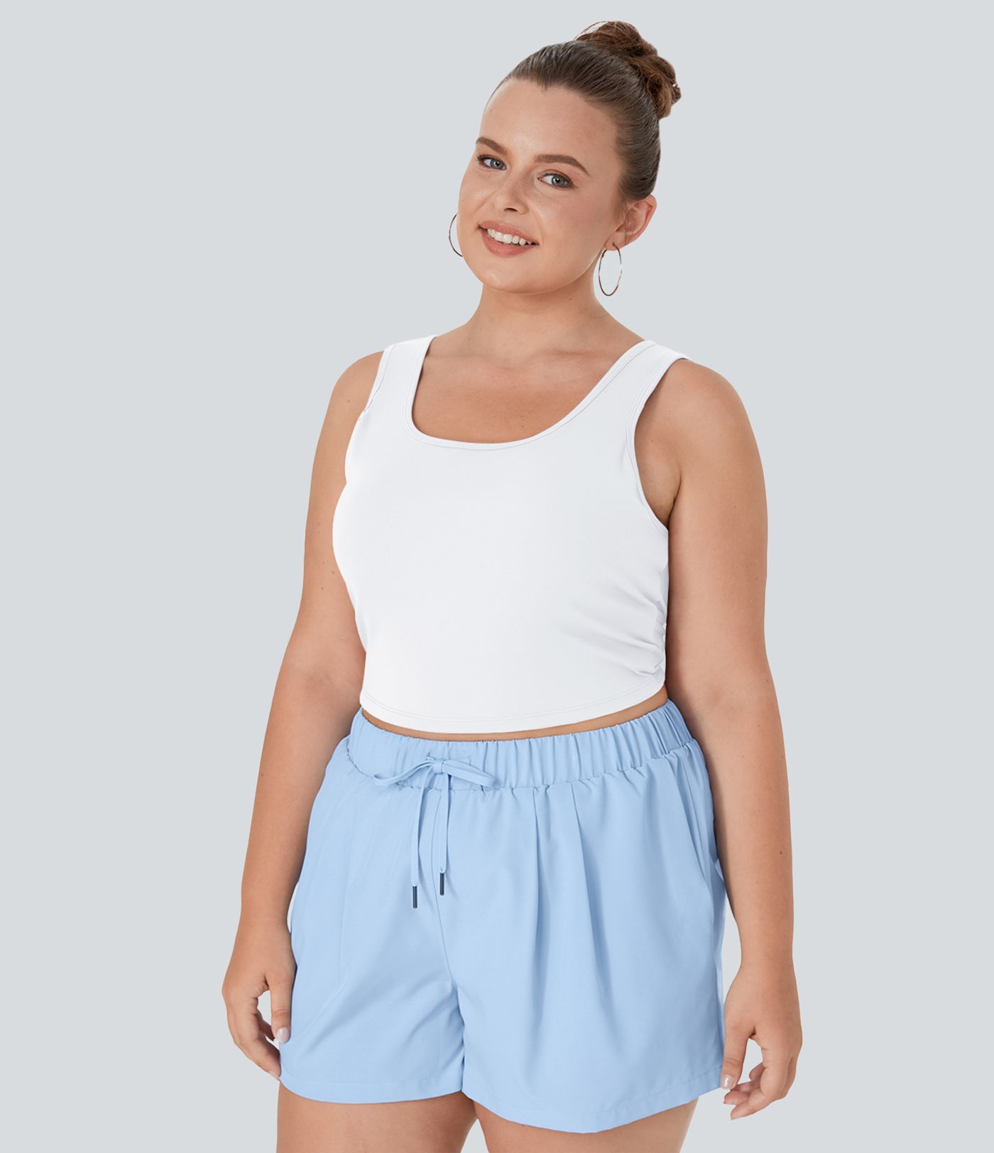 U Neck Crossover Plus Size Barre Ballet Dance Tank Top