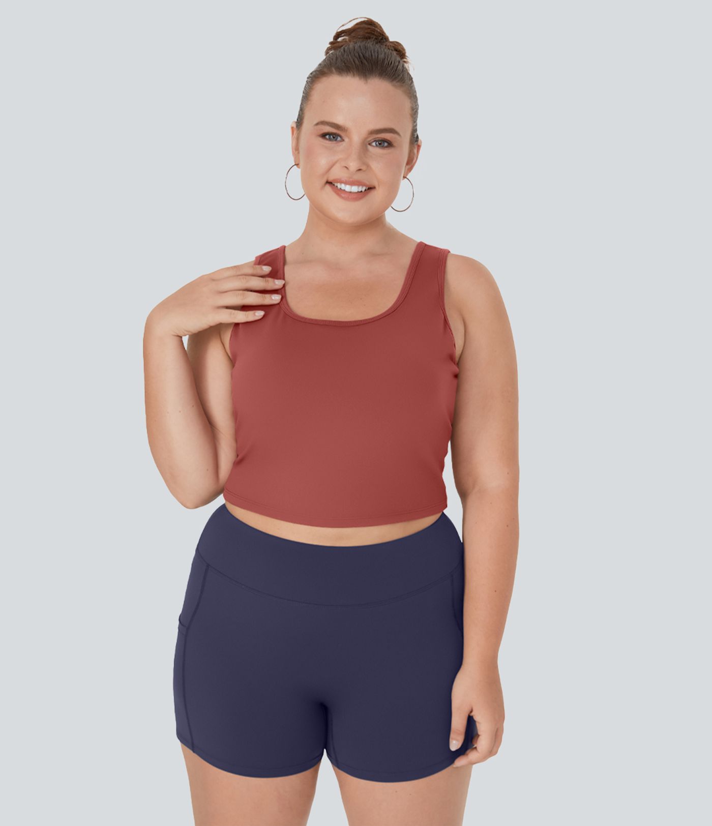 U Neck Backless Crossover Plus Size Barre Ballet Dance Tank Vest Top