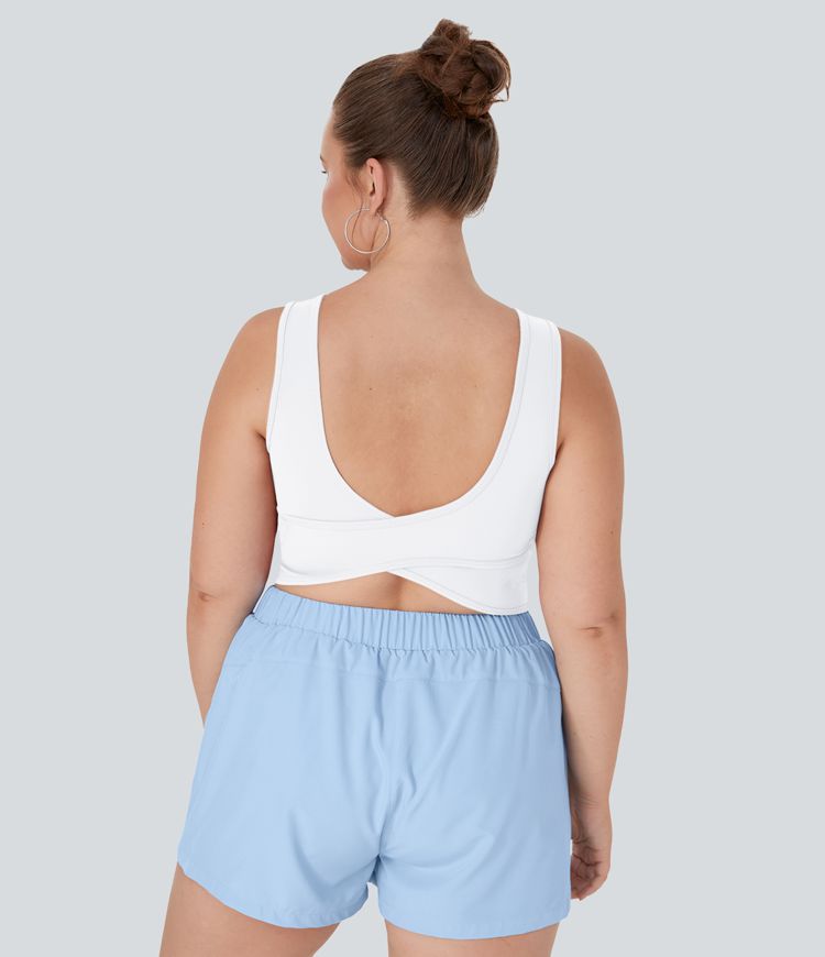 U Neck Crossover Plus Size Barre Ballet Dance Tank Top