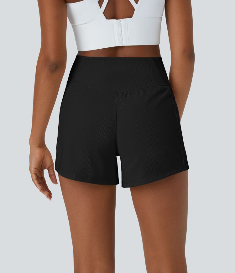 Patitoff™ Flow Pet Hair Resistant Crossover Pocket Shorts 4"