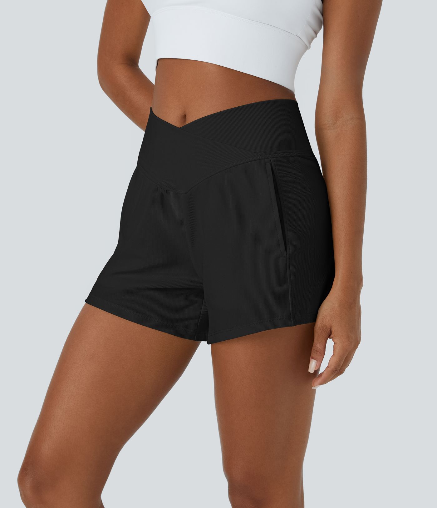 Patitoff™ Flow Gæludýrahár Þolinn Krossyfir Vasastuttbuxur 4"