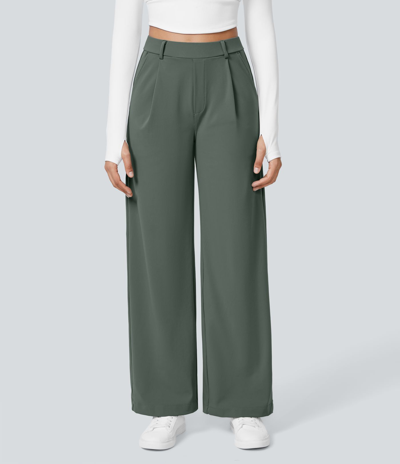 Halara Flex™ DayStretch High Waisted Pocket Straight Leg Work Trousers