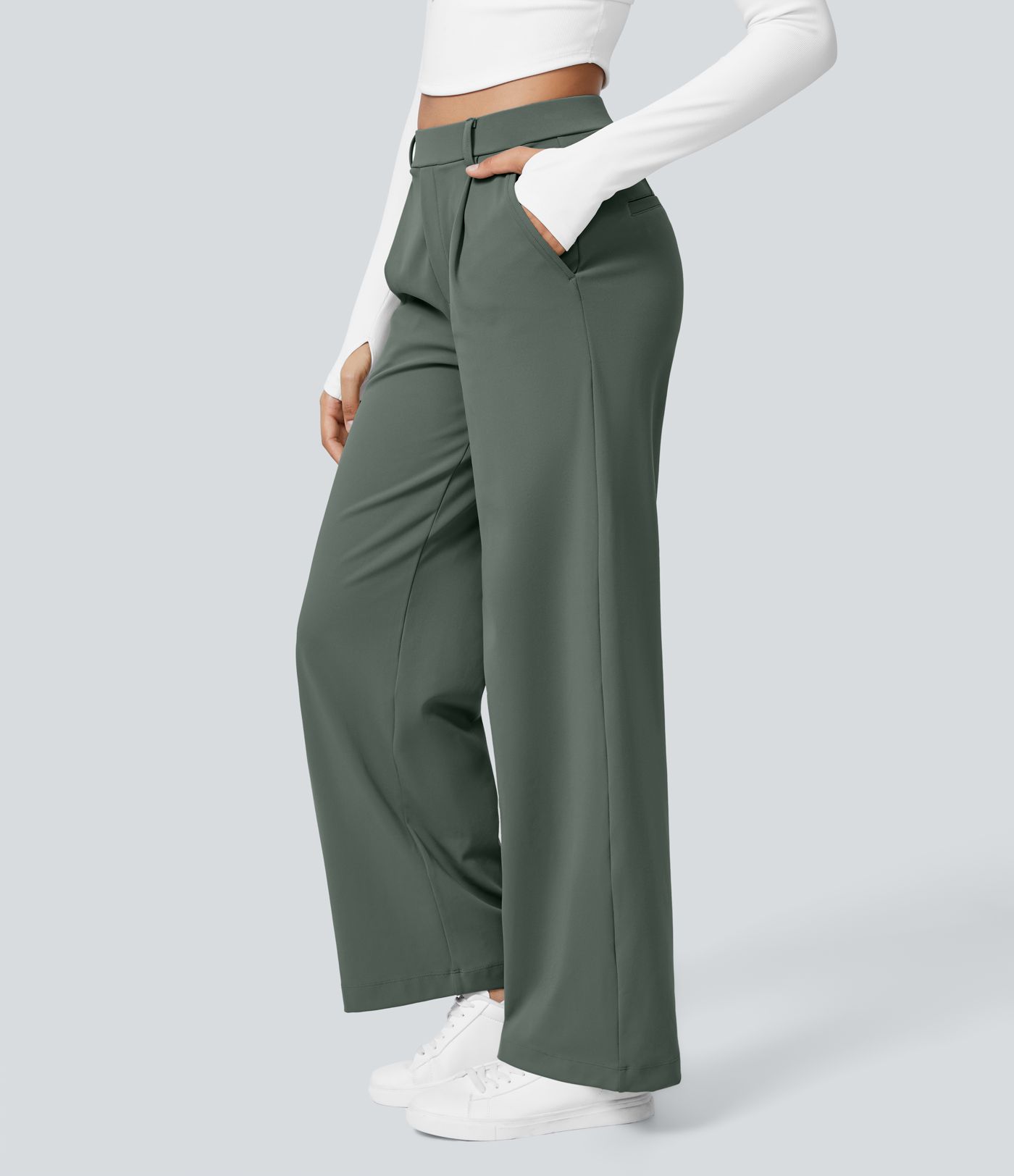 Halara Flex™ DayStretch High Waisted Pocket Straight Leg Work Trousers