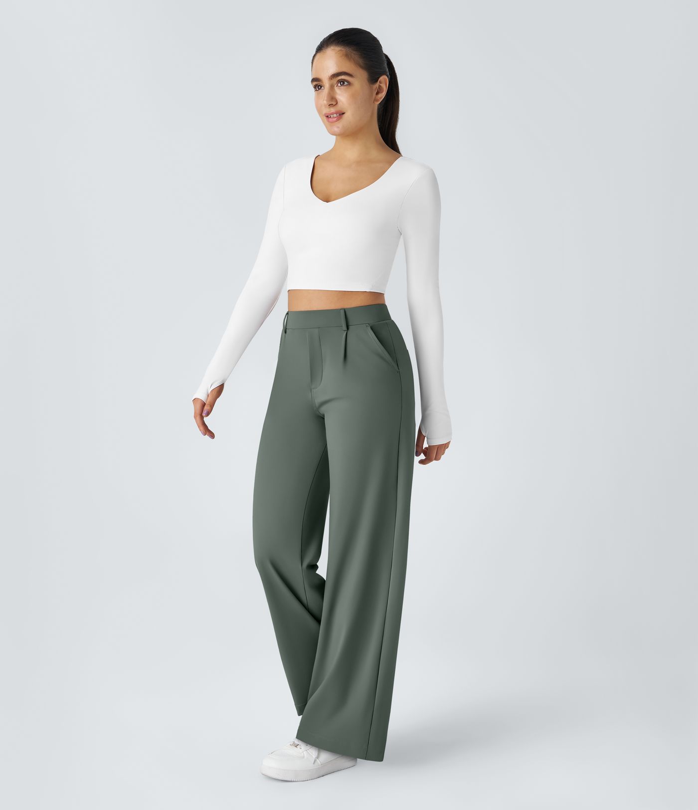 Halara Flex™ DayStretch High Waisted Pocket Straight Leg Work Trousers