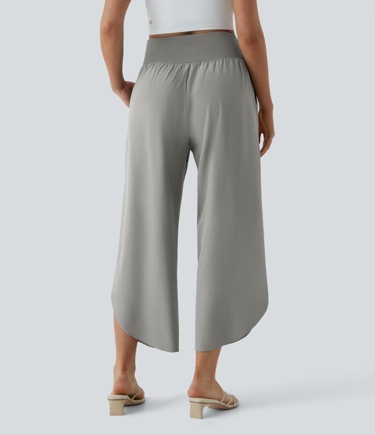 Breezeful™ High Waisted Crossover Quick Dry Resort Pants with Pockets