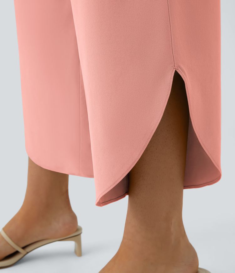 Breezeful™ High Waisted Crossover Quick Dry Resort Pants with Pockets