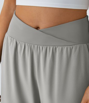 Breezeful™ High Waisted Crossover Quick Dry Resort Pants with Pockets