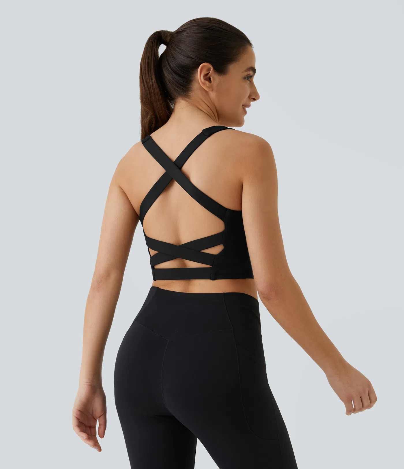 SoftlyZero™ Airy Square Neck Backless Crisscross Cropped Cool Touch Yoga Tank Top-UPF50+ A-C Cups